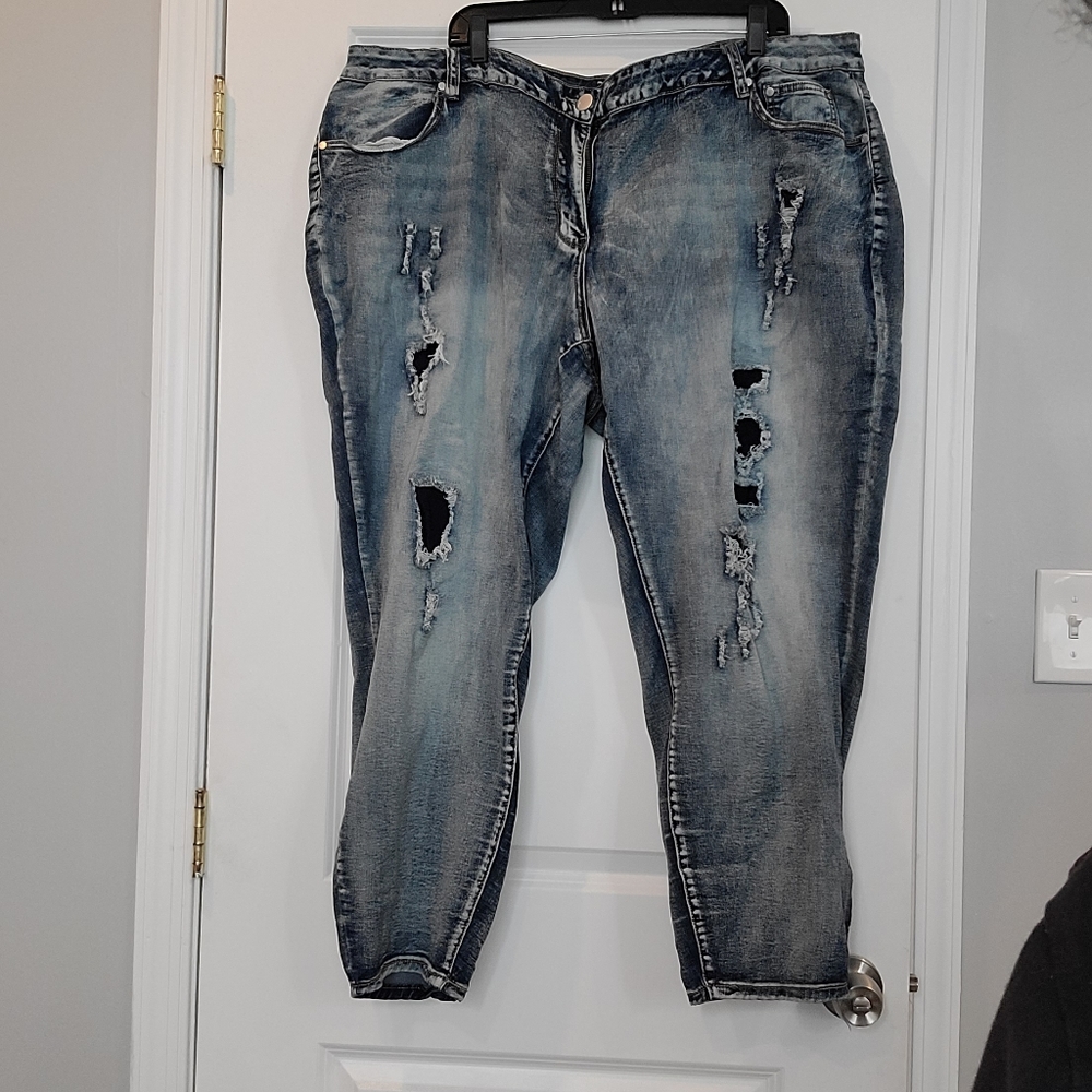 Ashley Stewart Ripped Skinny Jeans